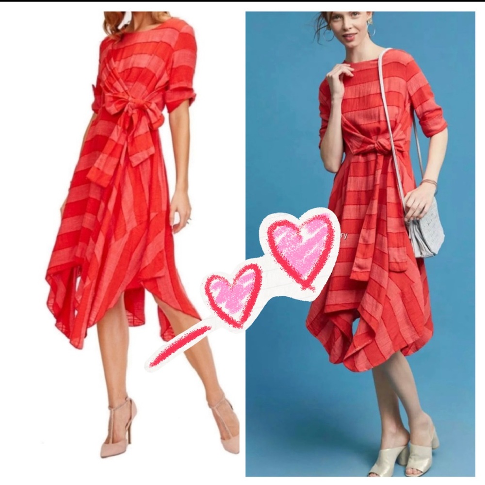 NWOT Anthropologie Striped Tie-Front Dress by Eva Franco